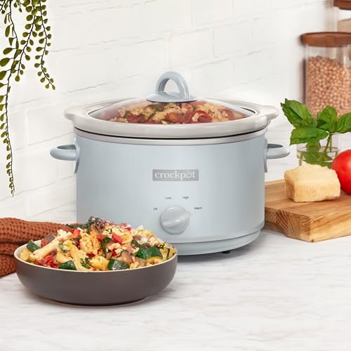 4.5 Quart Manual Slow Cooker Macaroon Blue Curated Catalog T0