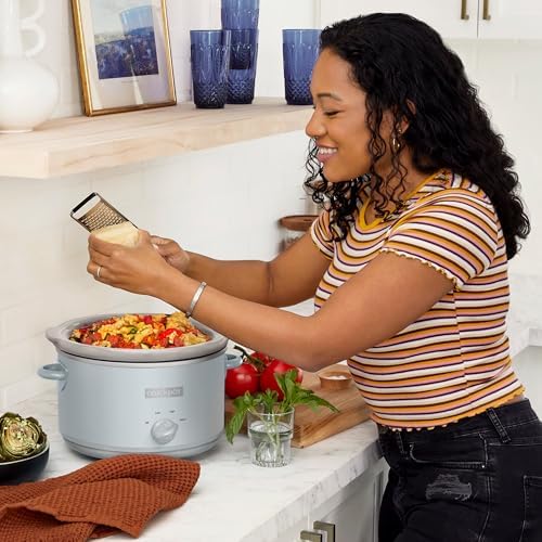 4.5 Quart Manual Slow Cooker Macaroon Blue Curated Catalog T0