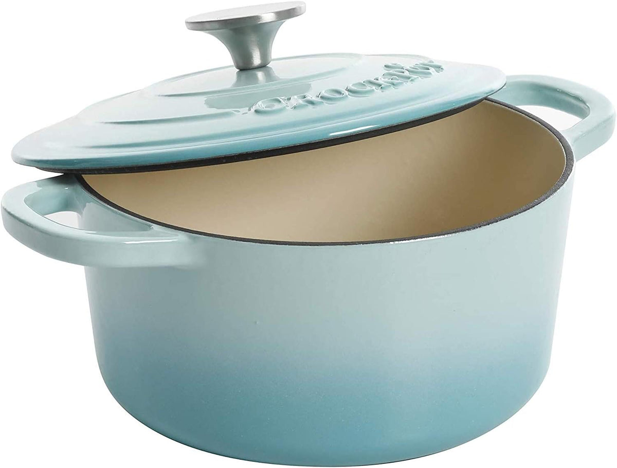 3 Quart Enameled Cast Iron Dutch Oven Aqua Curated Catalog T0