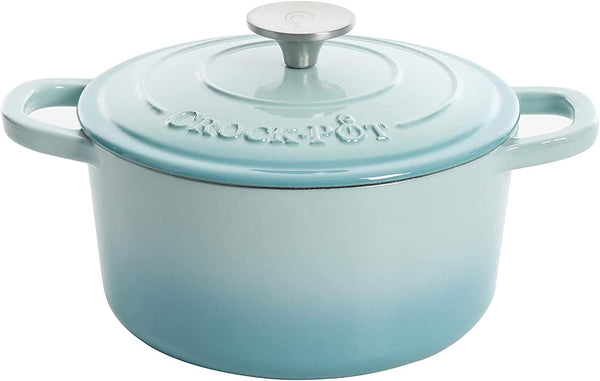 3 Quart Enameled Cast Iron Dutch Oven Aqua Curated Catalog T0