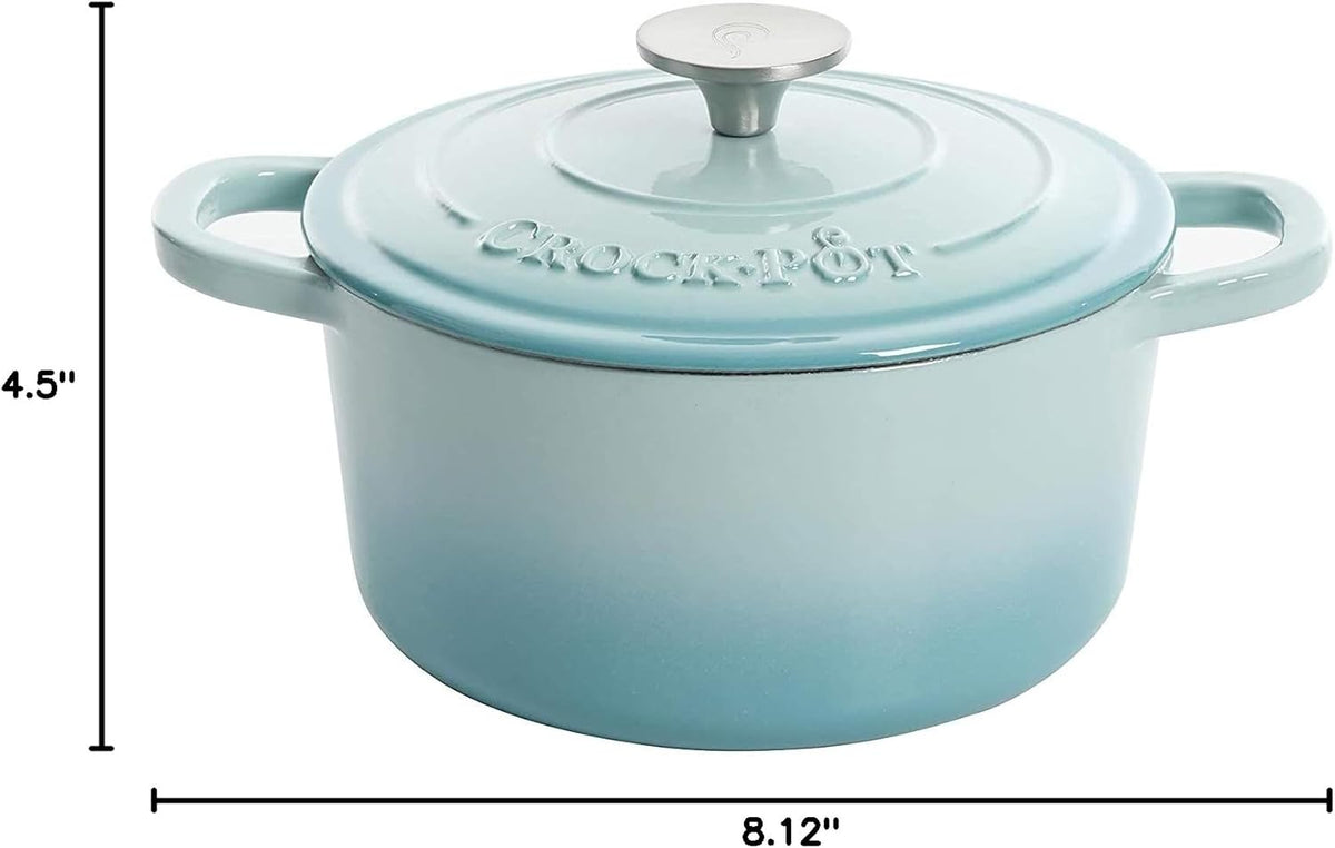 3 Quart Enameled Cast Iron Dutch Oven Aqua Curated Catalog T0