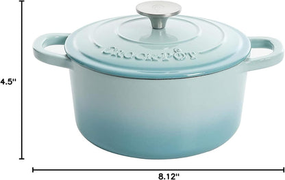 3 Quart Enameled Cast Iron Dutch Oven Aqua Curated Catalog T0