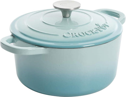 3 Quart Enameled Cast Iron Dutch Oven Aqua Curated Catalog T0